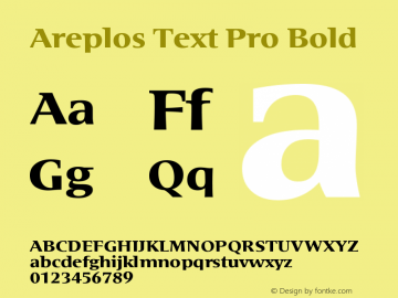 Areplos Text Pro Bold Version 1.000 2005 initial release图片样张
