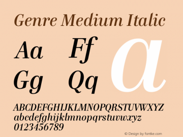 GenreMedium-Italic Version 001.001图片样张