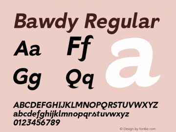 Bawdy Regular 001.000 Font Sample