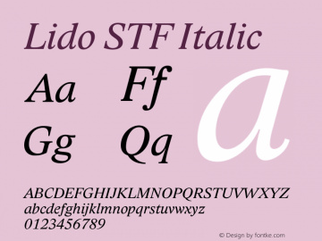 Lido STF Italic Version 001.001图片样张