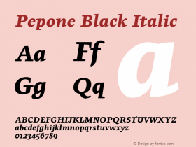 Pepone Black Italic Version 001.000图片样张