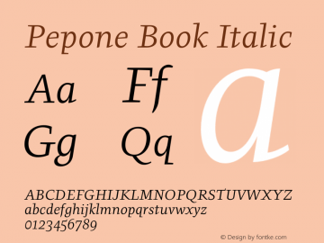 Pepone Book Italic Version 001.000图片样张