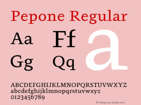 Pepone Regular Version 001.000图片样张