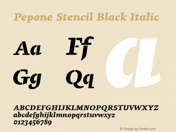 Pepone Stencil Black Italic Version 001.000图片样张