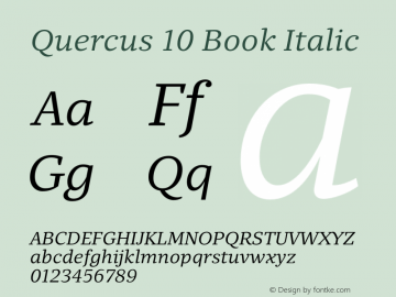 Quercus10-BookItalic Version 001.000图片样张