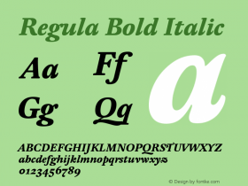 Regula-BoldItalic Version 001.001图片样张