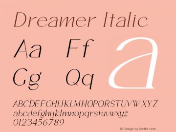 Dreamer Italic Version 1.000图片样张