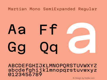 Martian Mono SemiExpanded Regular Version 1.000图片样张