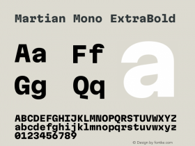 Martian Mono ExtraBold Version 1.000图片样张