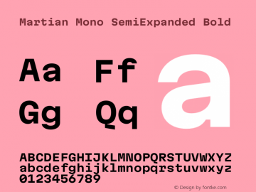 Martian Mono SemiExpanded Bold Version 1.000图片样张