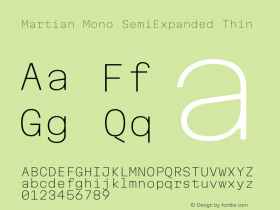 Martian Mono SemiExpanded Thin Version 1.000图片样张