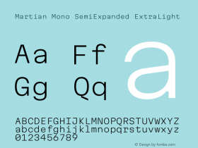 Martian Mono SemiExpanded ExtraLight Version 1.000 | FøM Fix图片样张