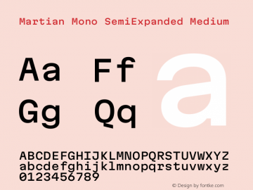 Martian Mono SemiExpanded Medium Version 1.000图片样张