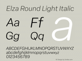 ElzaRound-LightItalic Version 1.000图片样张