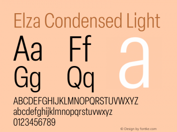 Elza Condensed Light Version 1.000图片样张