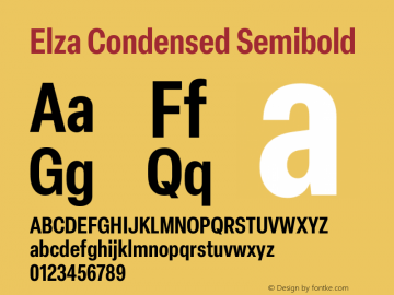 Elza Condensed Semibold Version 1.000图片样张