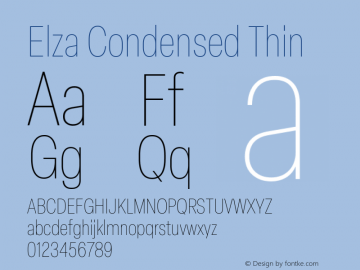 Elza Condensed Thin Version 1.000图片样张