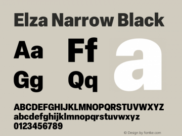 Elza Narrow Black Version 1.000图片样张