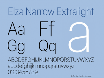 Elza Narrow Extralight Version 1.000图片样张