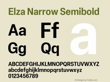 Elza Narrow Semibold Version 1.000图片样张