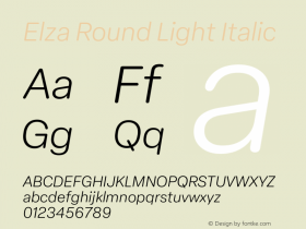 Elza Round Light Italic Version 1.000图片样张