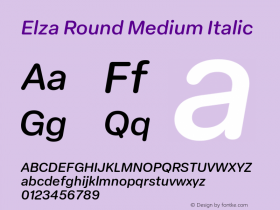 Elza Round Medium Italic Version 1.000图片样张