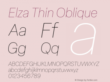 Elza Thin Oblique Version 1.000图片样张