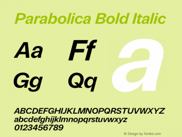 Parabolica Bold Oblique Version 1.000图片样张
