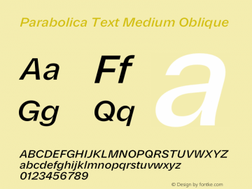 Parabolica Text Medium Oblique Version 1.000图片样张