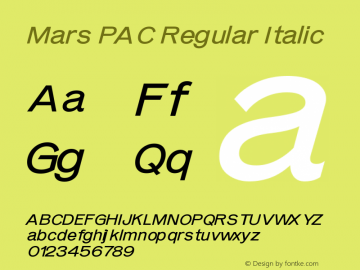 Mars PAC Regular Italic Version 1.003 | web-otf图片样张