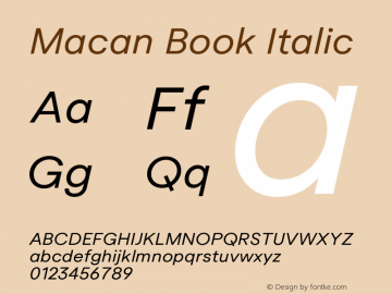 Macan Book Italic Version 2.002 | web-otf图片样张