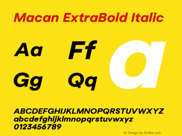 Macan ExtraBold Italic Version 2.002 | web-otf图片样张