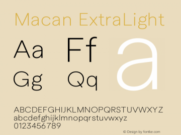 Macan ExtraLight Version 2.002 | web-otf图片样张