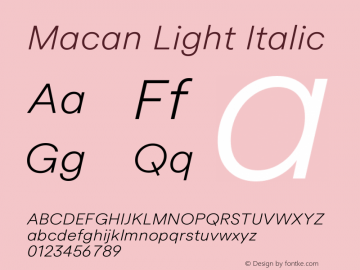 Macan Light Italic Version 2.002 | web-otf图片样张