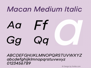 Macan Medium Italic Version 2.002 | web-otf图片样张