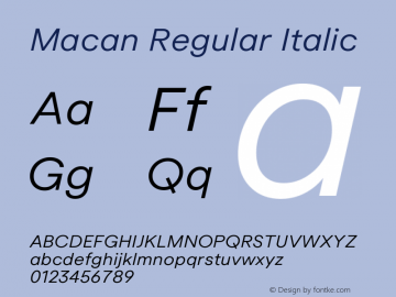 Macan Regular Italic Version 2.002 | web-otf图片样张