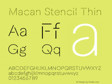 Macan Stencil Thin Version 2.002 | web-otf图片样张