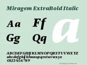Miragem ExtraBold Italic Version 1.000 | FøM Fix图片样张