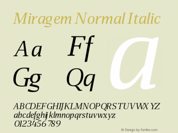 Miragem Normal Italic Version 1.000 | FøM Fix图片样张