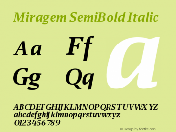 Miragem SemiBold Italic Version 1.000 | FøM Fix图片样张