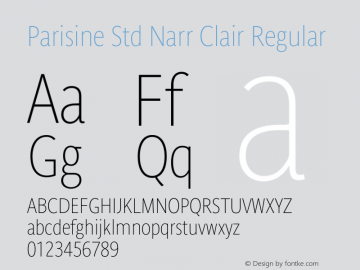 Parisine Std Narr Clair Regular Version 2.1图片样张