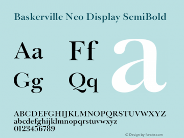 Baskerville Neo Display SemiBold Version 1.000图片样张