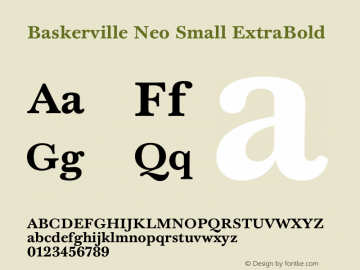 Baskerville Neo Small ExtraBold Version 1.000图片样张