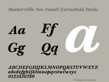 Baskerville Neo Small ExtraBold Italic Version 1.000图片样张
