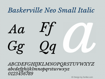 Baskerville Neo Small Italic Version 1.000图片样张