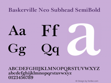 Baskerville Neo Subhead SemiBold Version 1.000图片样张