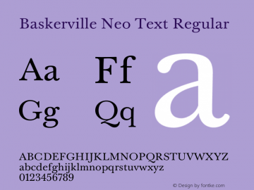 Baskerville Neo Text Regular Version 1.000图片样张