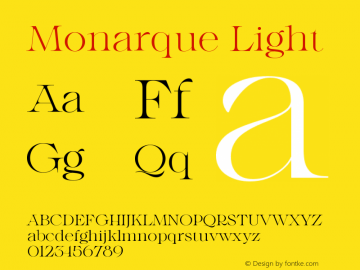 Monarque Light Version 1.000;hotconv 1.0.109;makeotfexe 2.5.65596图片样张