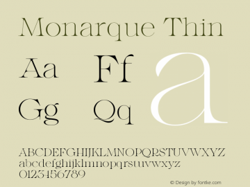 Monarque Thin Version 1.000;hotconv 1.0.109;makeotfexe 2.5.65596图片样张