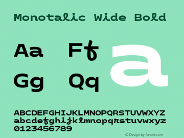 Monotalic-WideBold Version 1.0 | wf-rip DC20180805图片样张